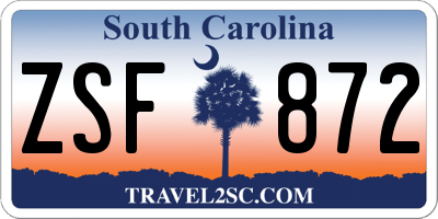 SC license plate ZSF872