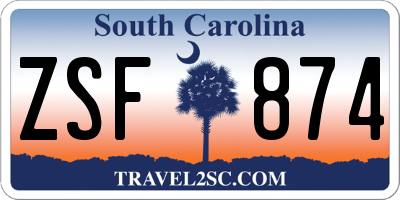 SC license plate ZSF874