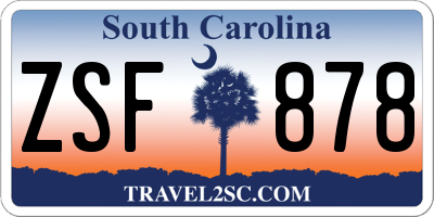 SC license plate ZSF878