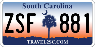 SC license plate ZSF881