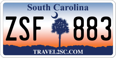 SC license plate ZSF883