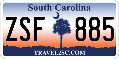 SC license plate ZSF885