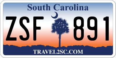 SC license plate ZSF891