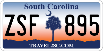 SC license plate ZSF895