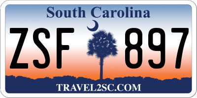 SC license plate ZSF897