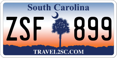 SC license plate ZSF899