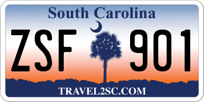 SC license plate ZSF901