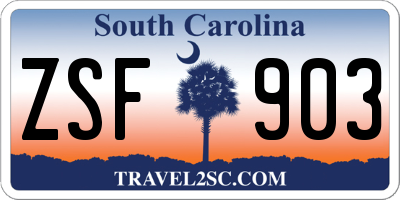 SC license plate ZSF903