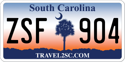 SC license plate ZSF904
