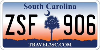 SC license plate ZSF906