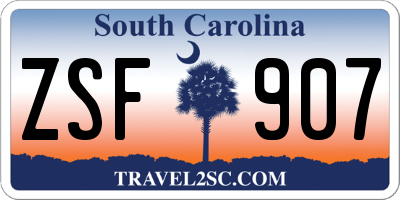 SC license plate ZSF907