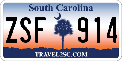 SC license plate ZSF914