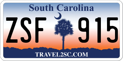 SC license plate ZSF915