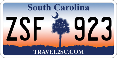 SC license plate ZSF923