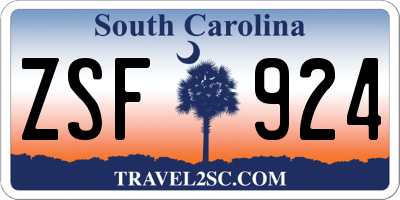 SC license plate ZSF924