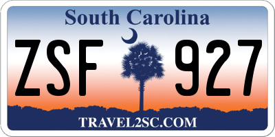 SC license plate ZSF927