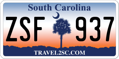 SC license plate ZSF937