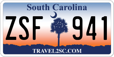 SC license plate ZSF941