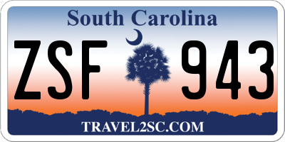SC license plate ZSF943