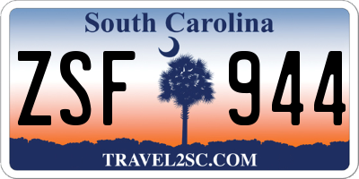 SC license plate ZSF944