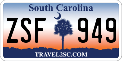 SC license plate ZSF949