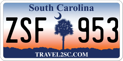 SC license plate ZSF953