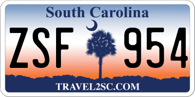 SC license plate ZSF954