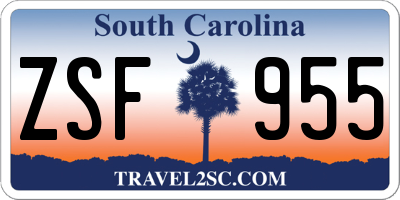 SC license plate ZSF955