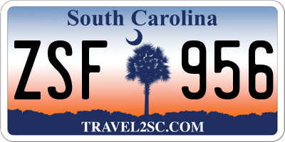 SC license plate ZSF956