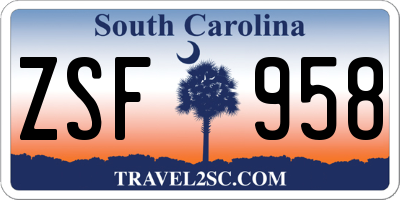 SC license plate ZSF958