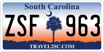 SC license plate ZSF963