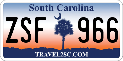 SC license plate ZSF966