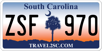 SC license plate ZSF970