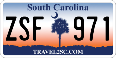 SC license plate ZSF971