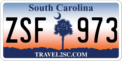 SC license plate ZSF973