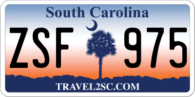 SC license plate ZSF975