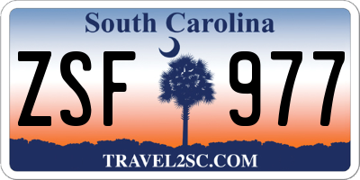 SC license plate ZSF977