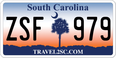SC license plate ZSF979