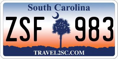 SC license plate ZSF983