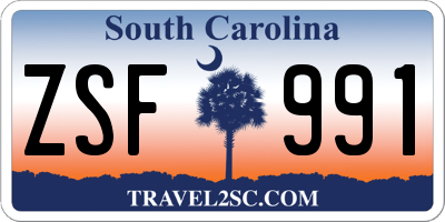 SC license plate ZSF991
