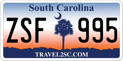 SC license plate ZSF995