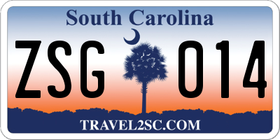 SC license plate ZSG014