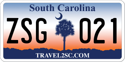 SC license plate ZSG021