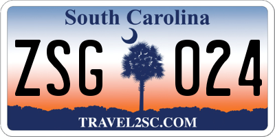 SC license plate ZSG024