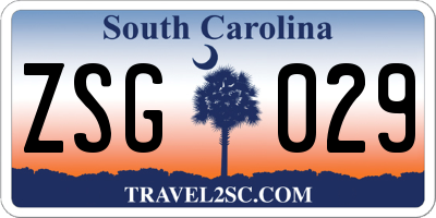 SC license plate ZSG029