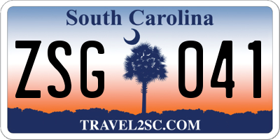 SC license plate ZSG041