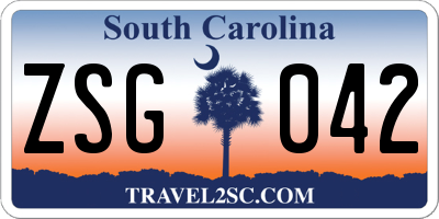 SC license plate ZSG042