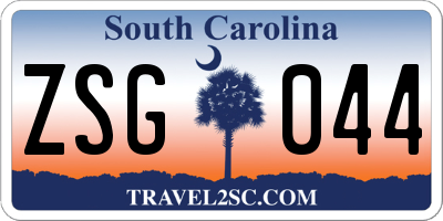 SC license plate ZSG044