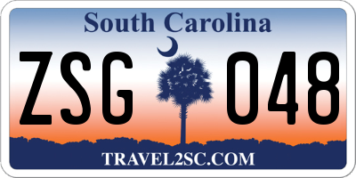 SC license plate ZSG048