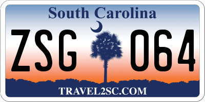SC license plate ZSG064